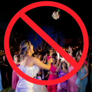 Não jogar o buque na direção da sua mulher.